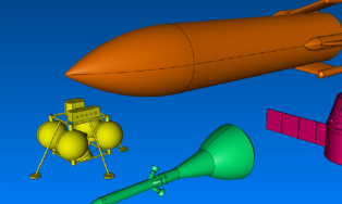 These Four Geometry Models For Notional Space Vehicles Were Imported Into Pointwise From EGADS Files, The Native Format Of The Engineering Sketch Pad Conceptual Design Software.