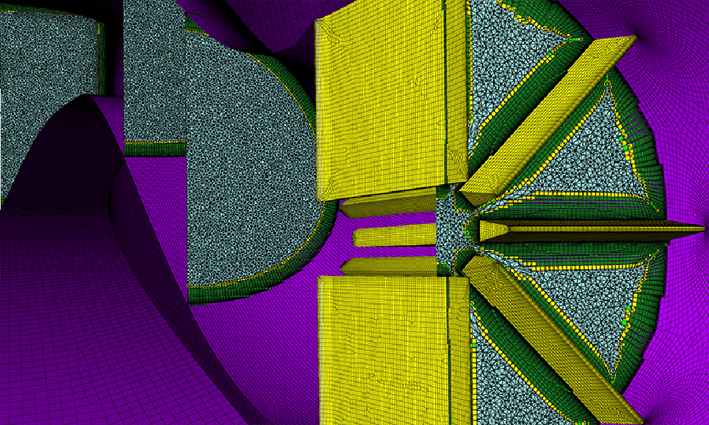 A mixed-element unstructured grid created using Pointwise for the 4th AIAA Propulsion Aerodynamics Workshop