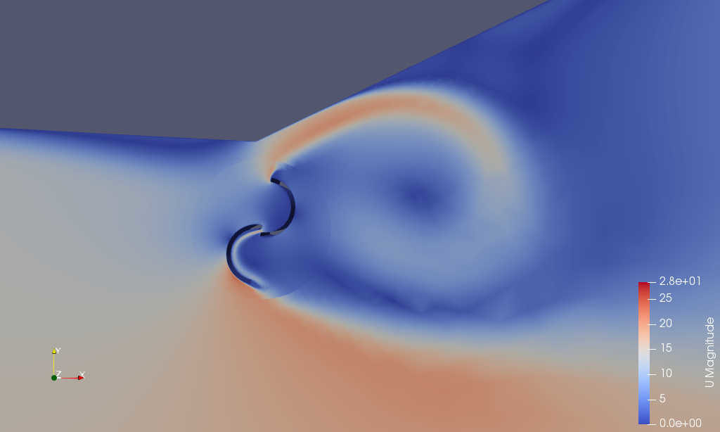 Figure 6 -  Plot of speed 30 ms later time (than Figure 5) snapshot 