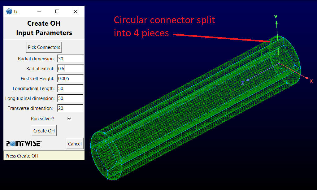 Figure 1 - Final mesh after running the Pointwise Glyph script