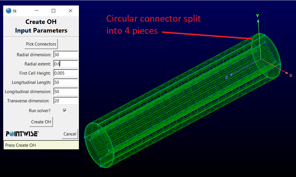 Figure 1 - Final mesh after running the Pointwise Glyph script 