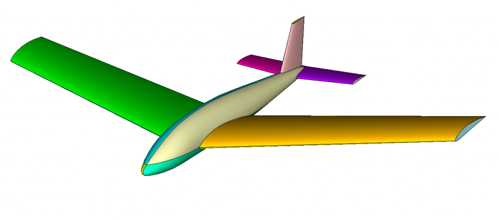 Figure 1 - Glider geometry used for meshing and CFD airflow analysis