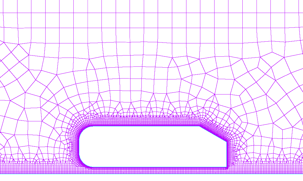 2D mesh using a boundary decay factor of 0.5.