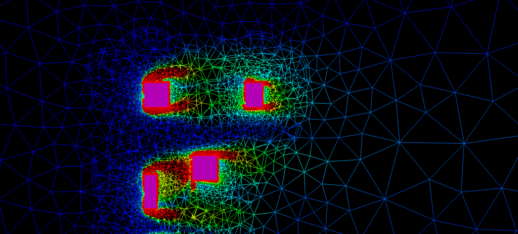 City block example of automatic re-meshing - Initial cycle