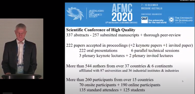 Figure 1 - overview of authors, and attendees at AFMC2020
